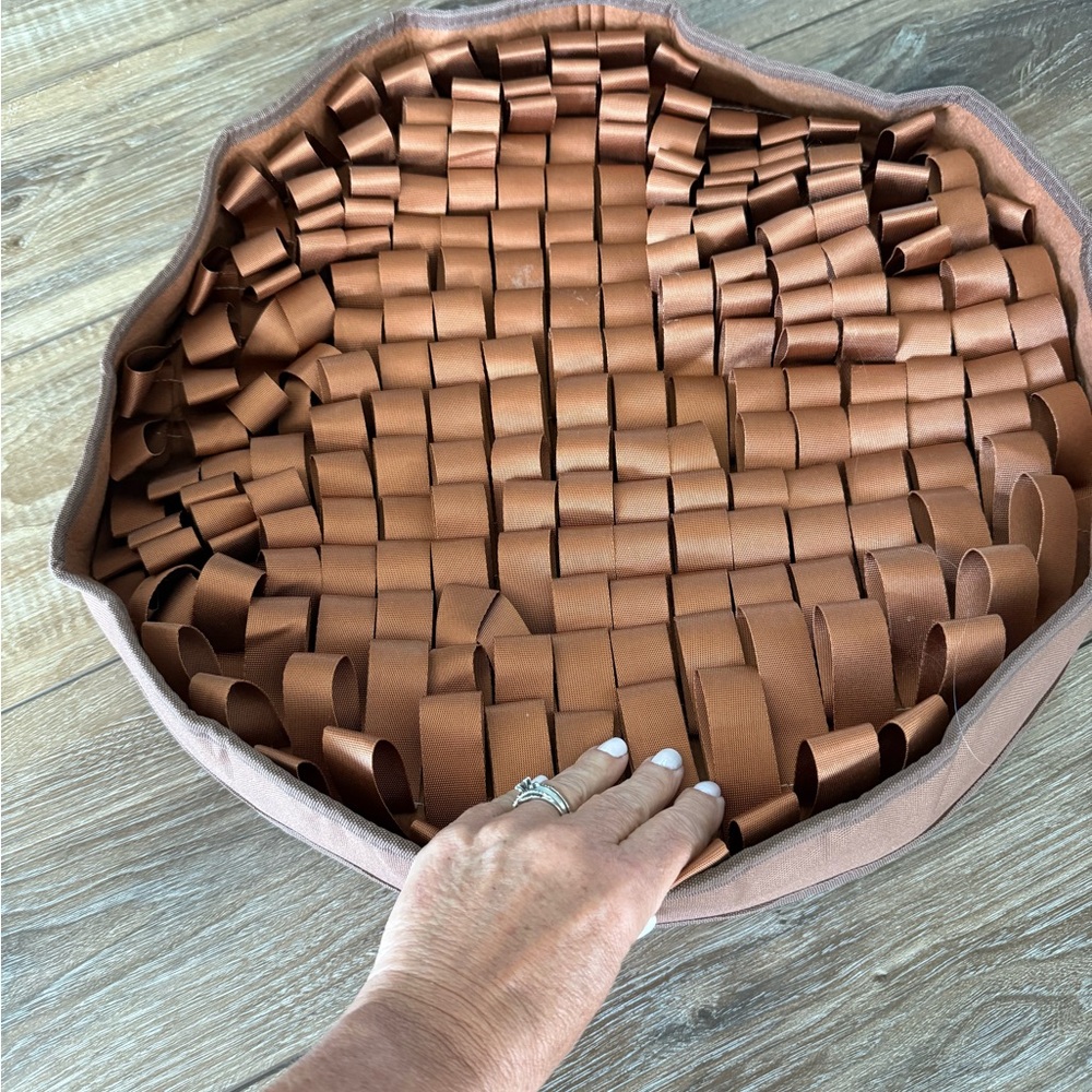 Luxurious Brown Woven Dog Feeder